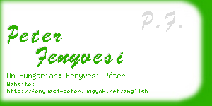 peter fenyvesi business card