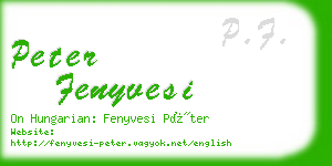 peter fenyvesi business card